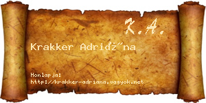 Krakker Adriána névjegykártya